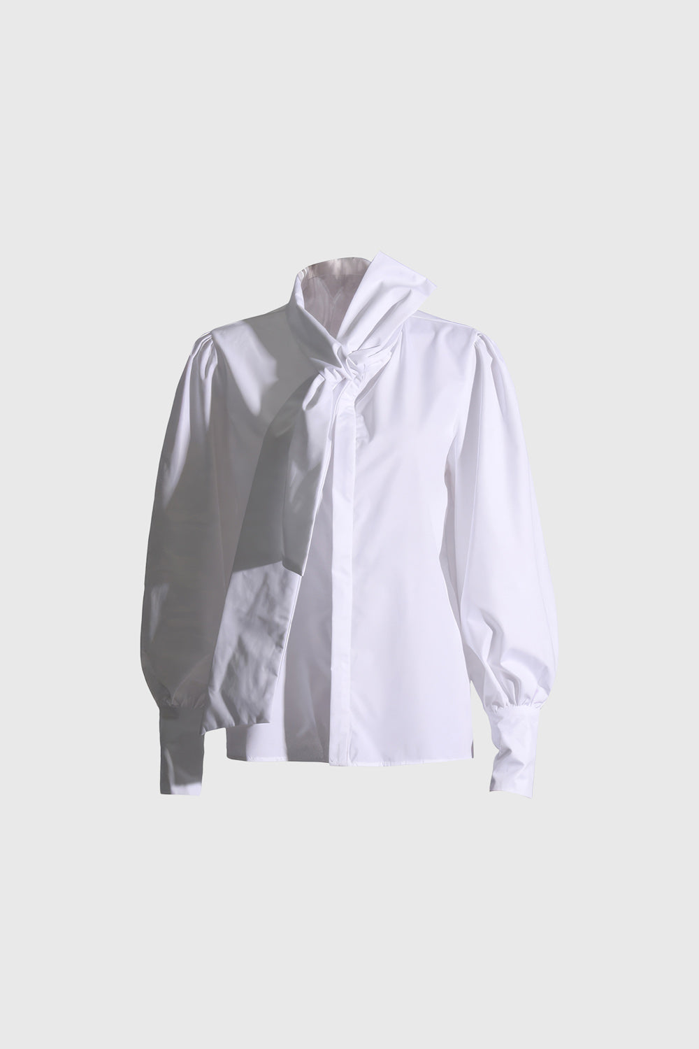 Long Sleeve Shirt with Collar Detail - White