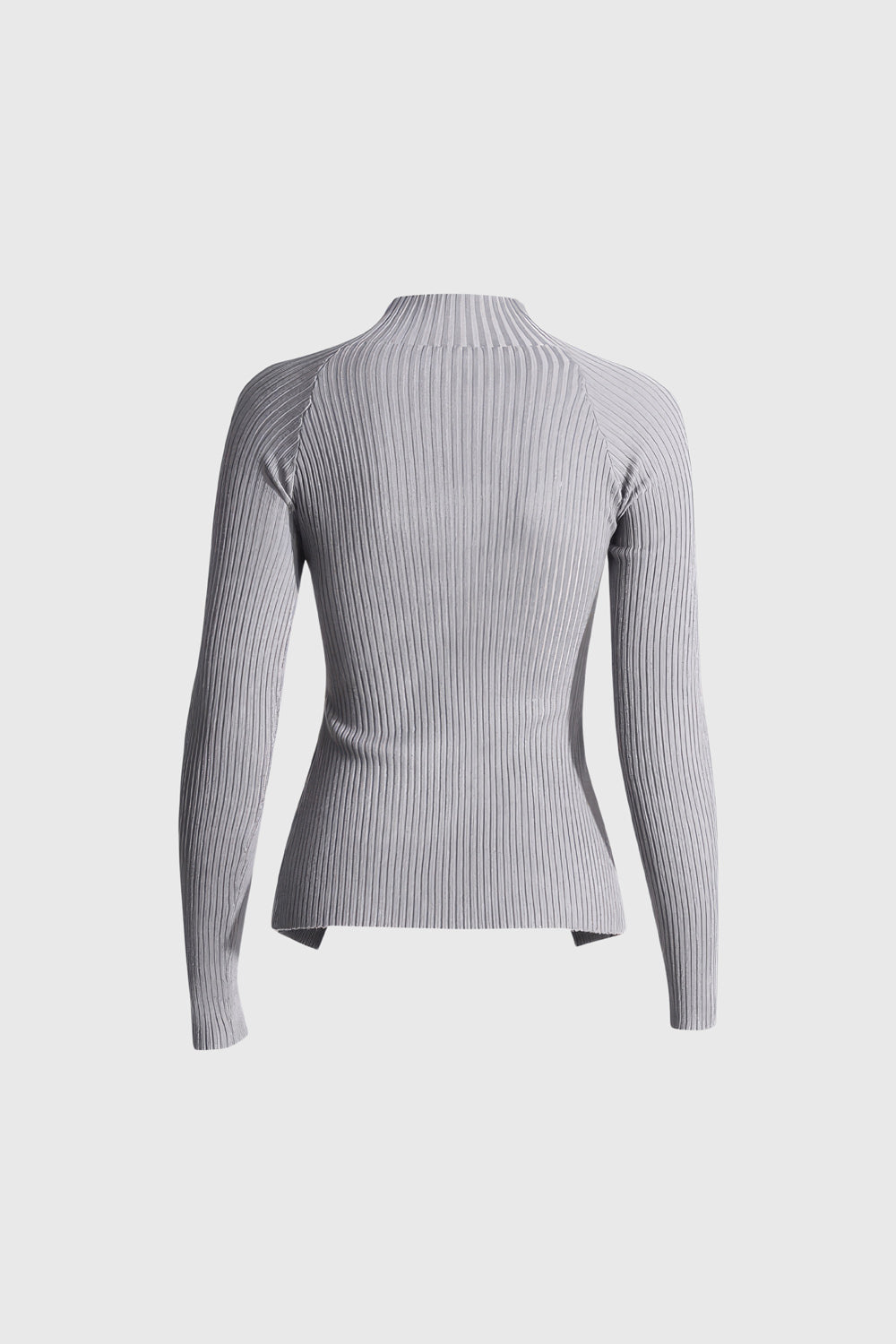 Ribbed Cutout Sweater - Grey