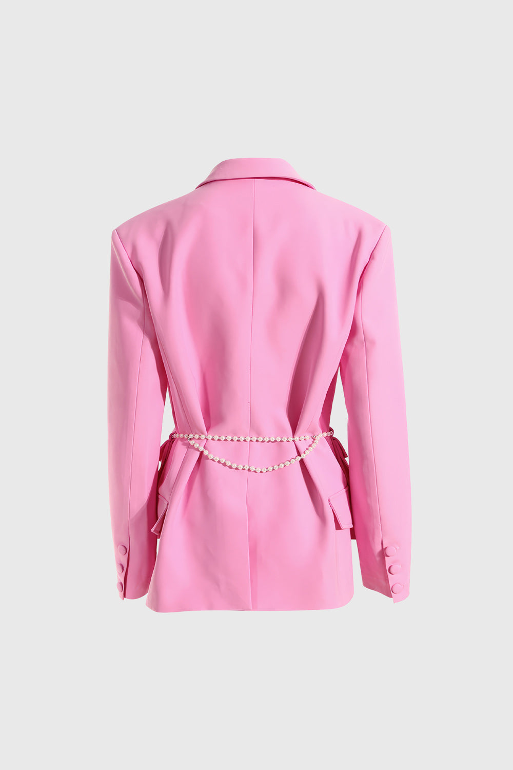 Blazer with Rhinestone Chain - Pink