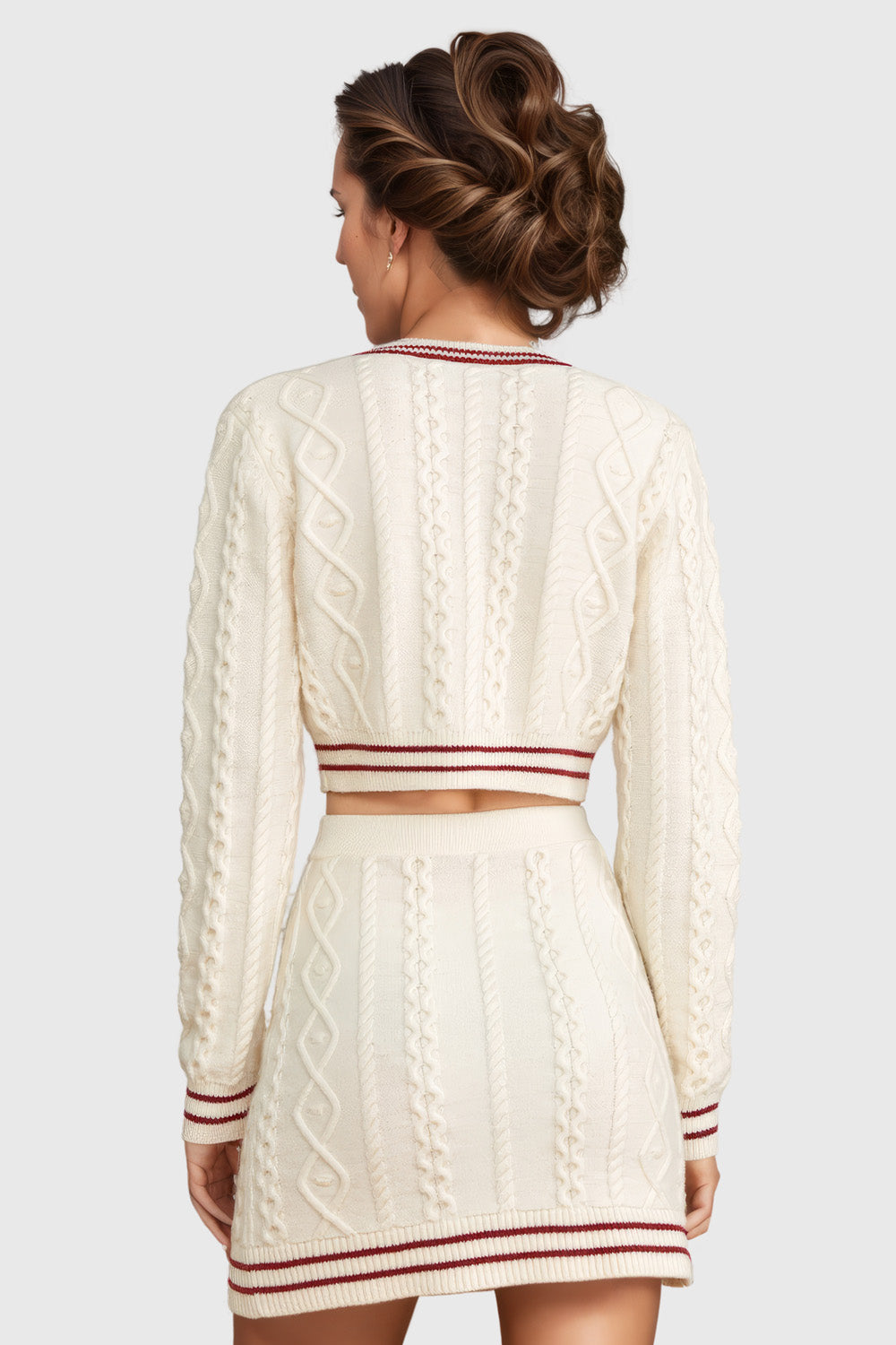 Knitted Short Cardigan - White