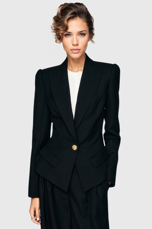 Single Breasted Tailored Blazer - Black