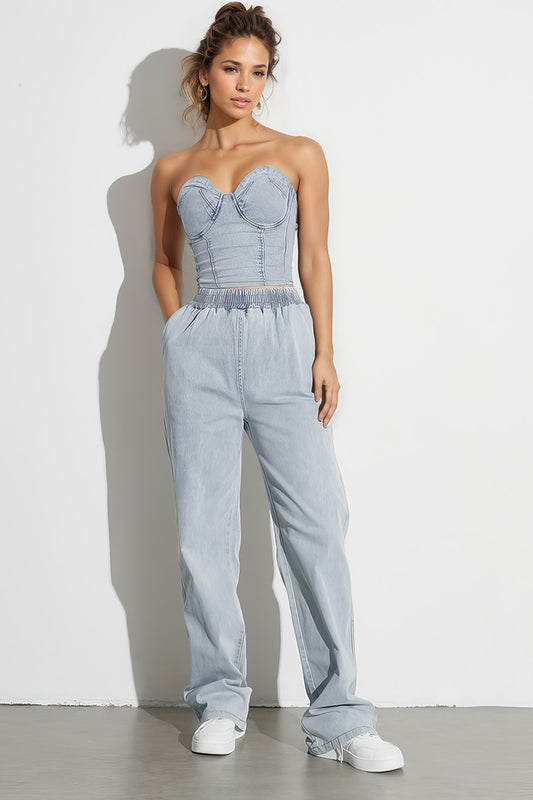 Denim 2-Piece Set - Blue