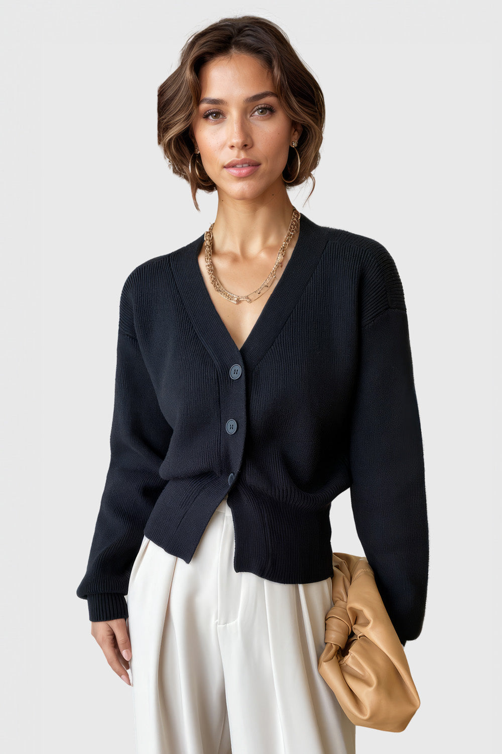 Soft Minimalist Cardigan - Black