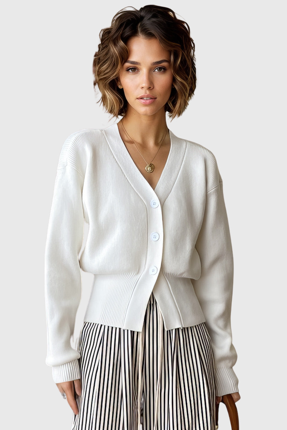 Soft Minimalist Cardigan - White