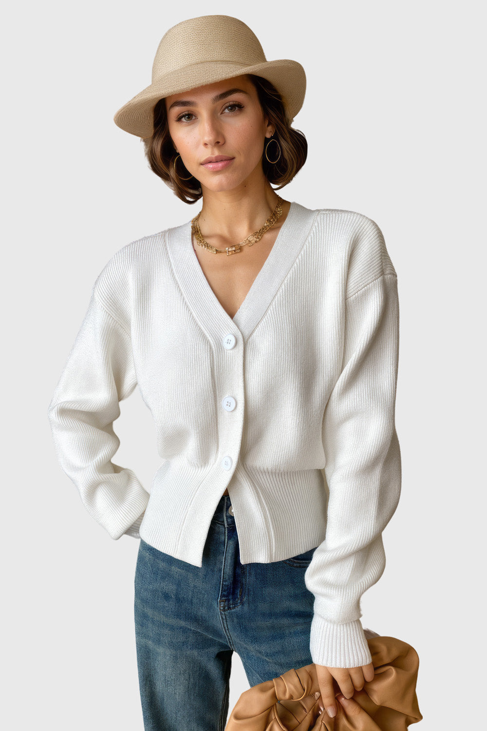 Soft Minimalist Cardigan - White