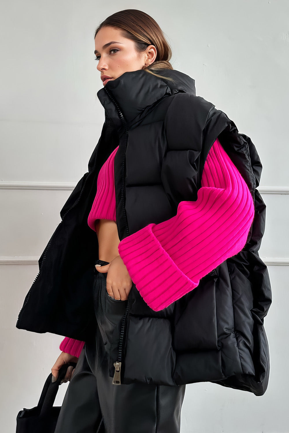 Puffer vest - sort