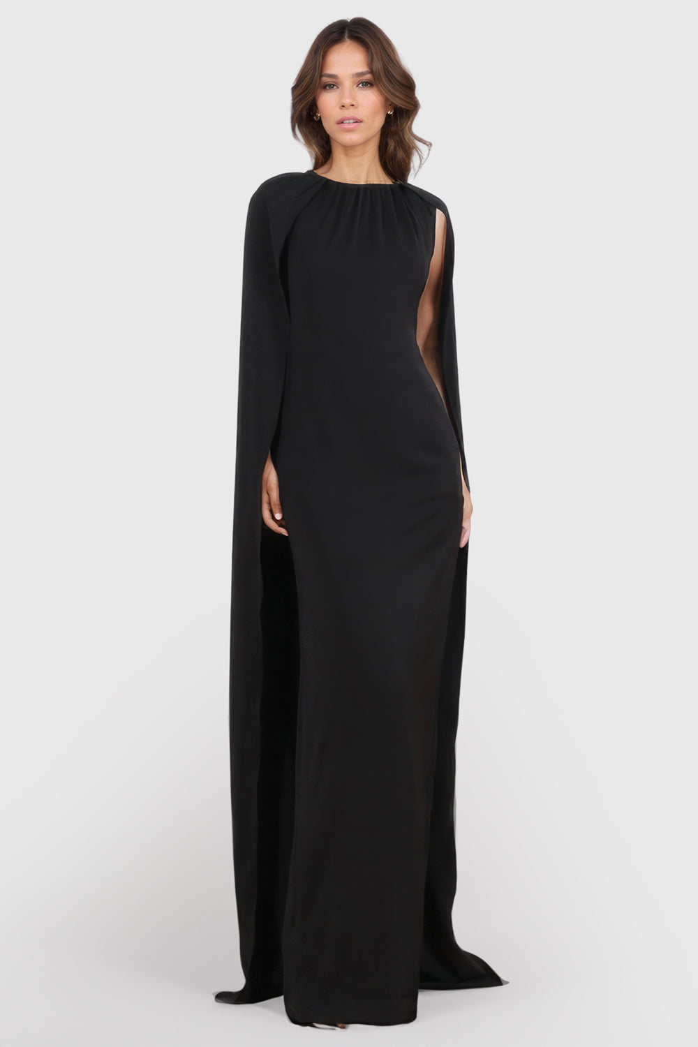 Maxi Vestido de Capa - Negro