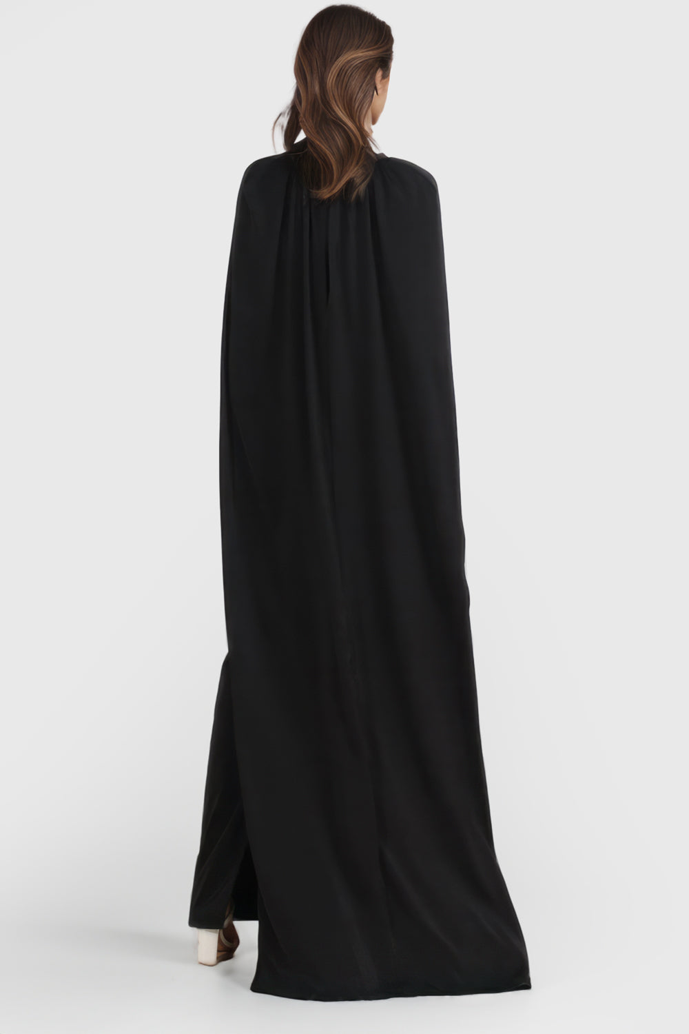 Robe longue en forme de cape - Noir