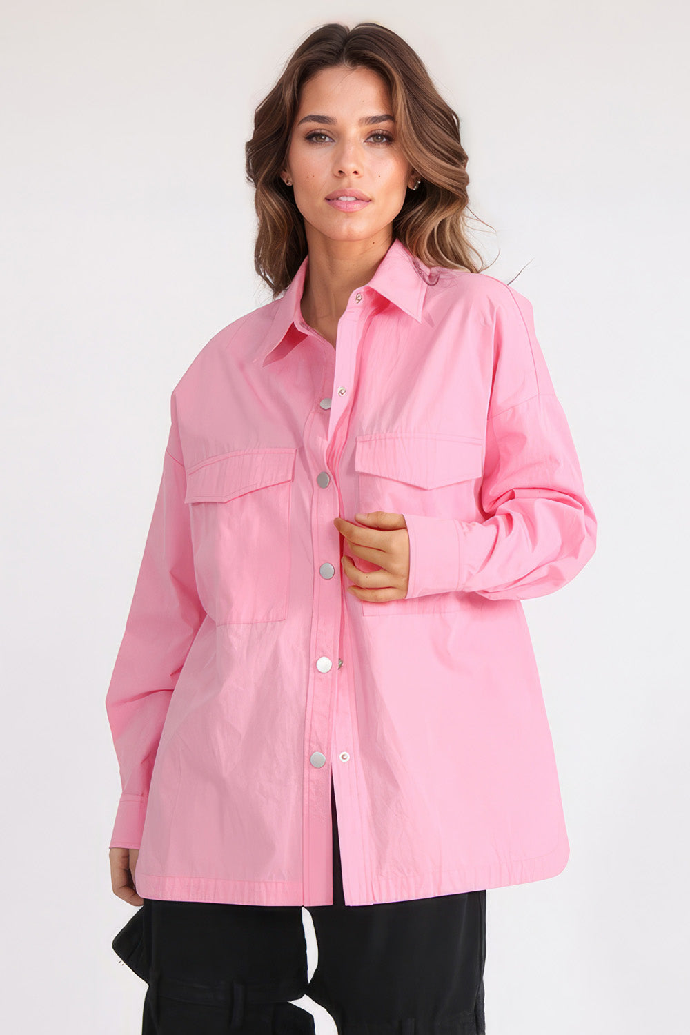 Snap-Button Shirt - Pink